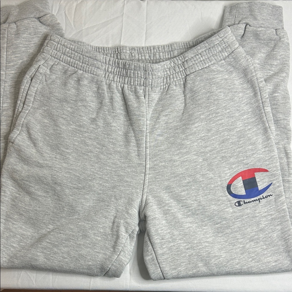 Champion Kids Light Gray Joggers with Logo